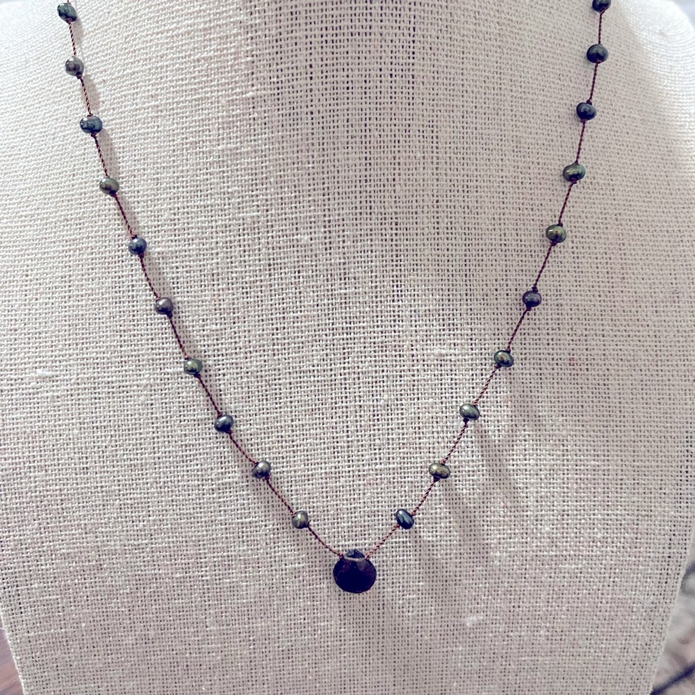 Delicate burgundy necklace